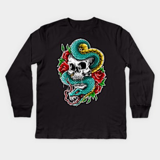 Skull vs Snake Kids Long Sleeve T-Shirt